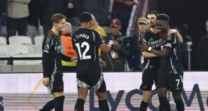 อาร์เซนอลถล่มเวสต์แฮม 5-2 ขึ้นที่สองพรีเมียร์ลีก