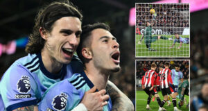 อาร์เซนอลโชว์ฟอร์มเฉียบ คว้าชัยเบรนท์ฟอร์ด 3-1