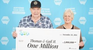 คู่รักฮิววิตต์ถูกรางวัล Lotto Max 1 ล้านดอลลาร์
