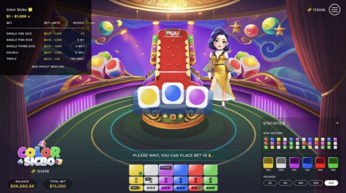 Color Sic Bo – ความตื่นเต้นของลูกเต๋าคลาสสิกในสีสันสดใส โดย Gameplay Interactive (GPI) Color Sic Bo