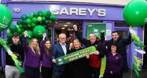 ร้าน Carey’s ใน Mayo ขายลอตเตอรี่แจ็กพอต €5.4 ล้าน