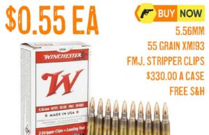 โปรโมชั่นพิเศษ! กระสุน Winchester 5.56mm XM193 600 นัด