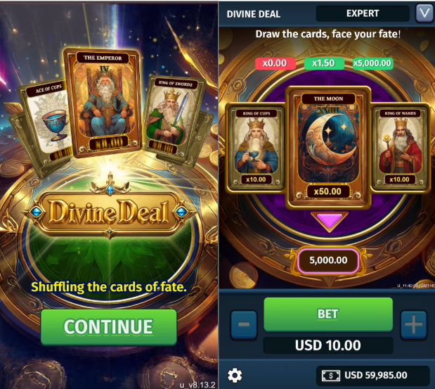 หน้าจอเกม Divine Deal จาก Crescendo Games หน้าจอเกม Divine Deal จาก Crescendo Games