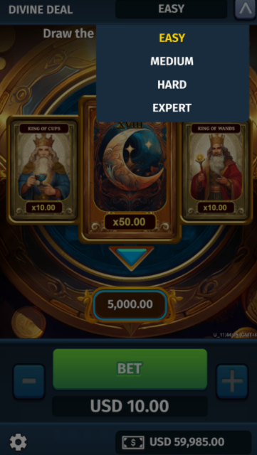 ตัวเลือกระดับความยากของ Divine Deal